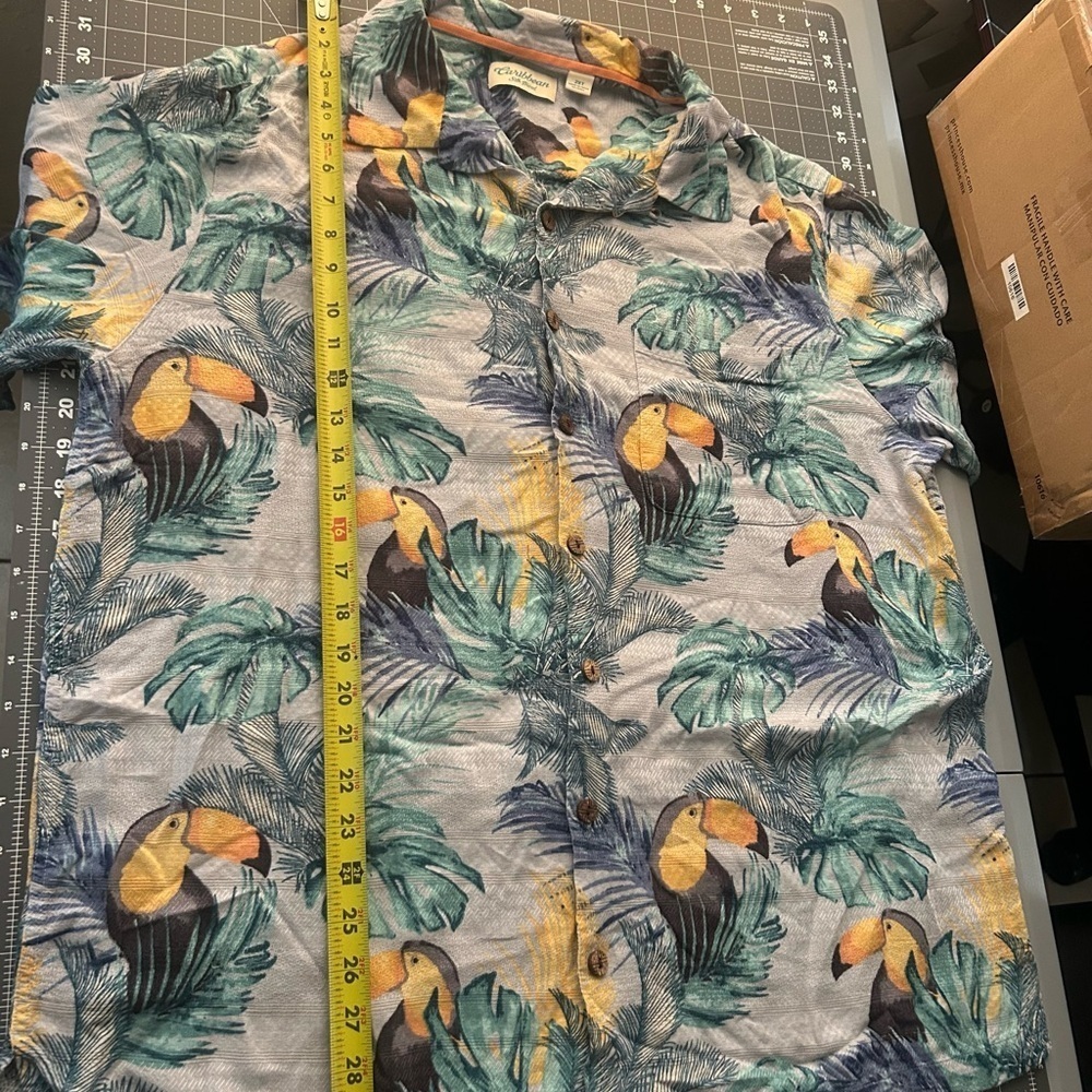 Caribbean Toucan and Leaf Print Men's Shirt